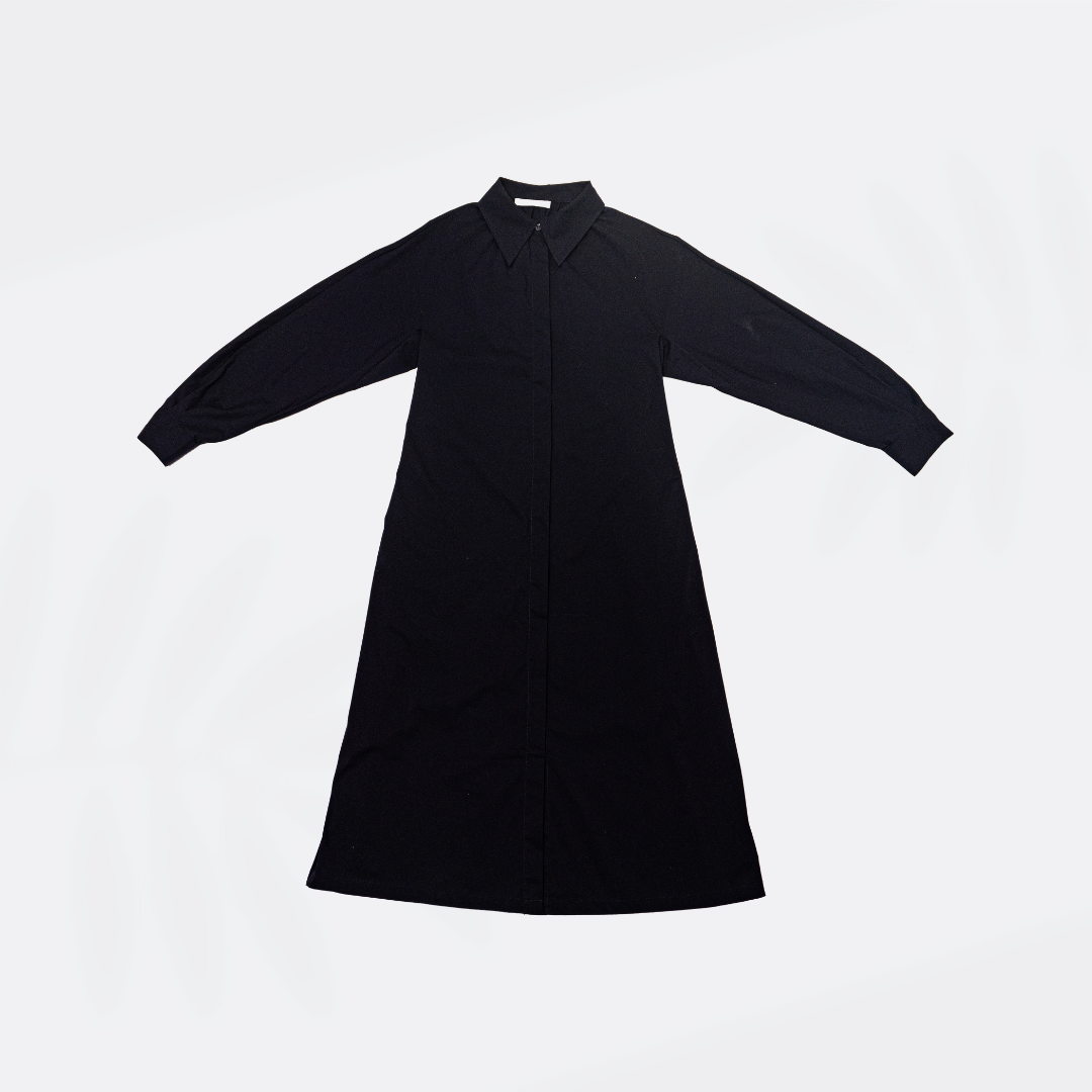 Multi-Wear Drawstring Shirt Dress in Navy
