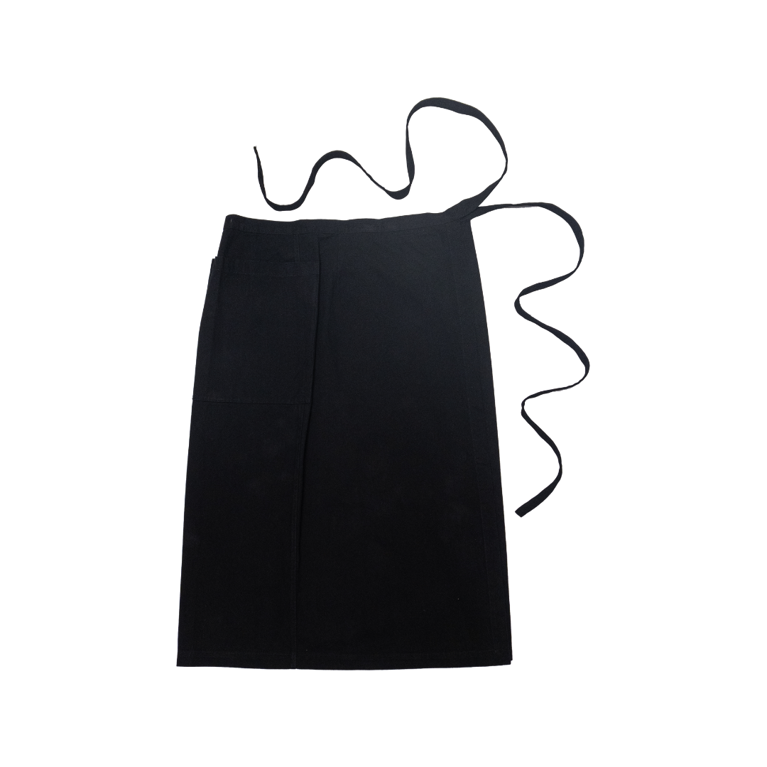 Tie-Waist Wrap Midi Skirt in Black