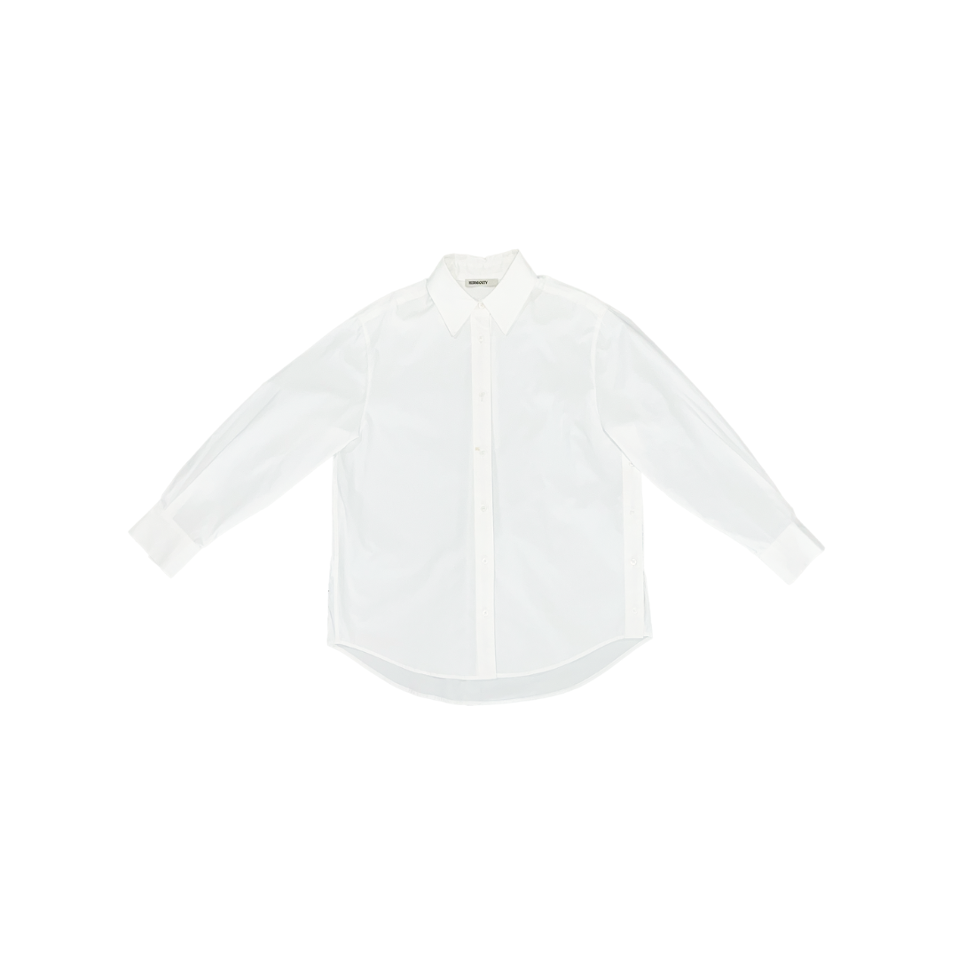Side-Slit Oversized Shirt in White
