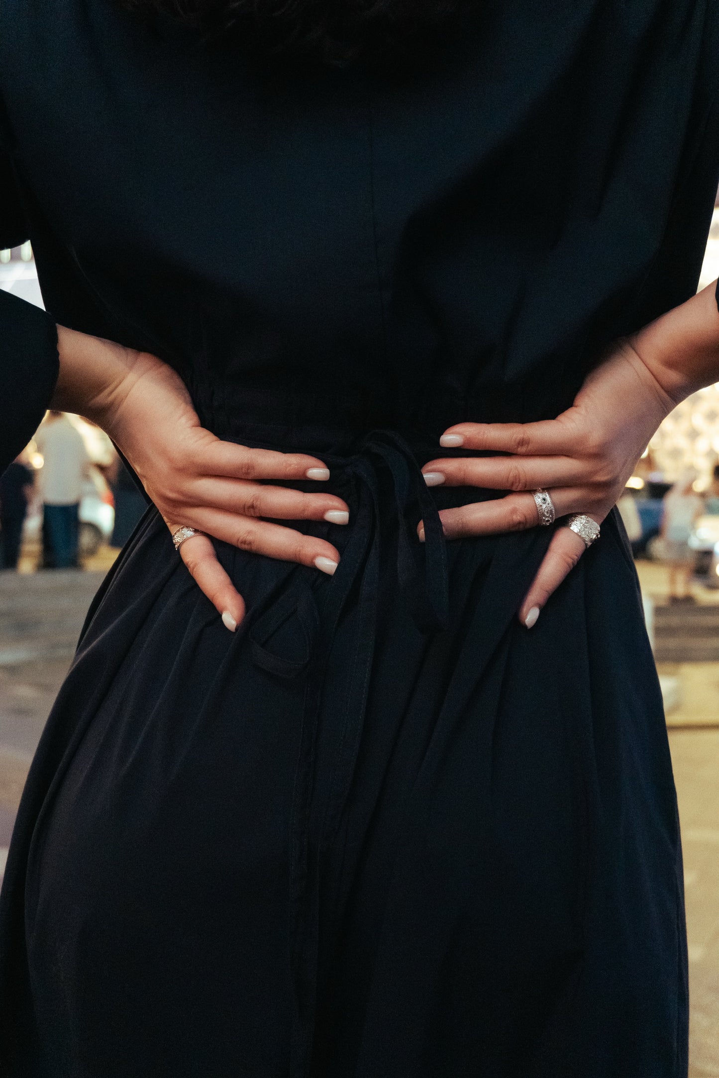 Multi-Wear Drawstring Shirt Dress in Navy