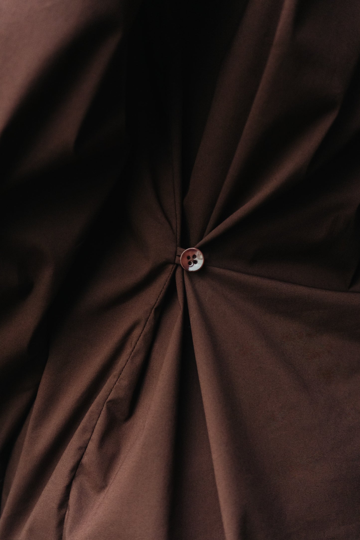Multi-Wear Tie-Neck Stand Collar Blouse in Brown